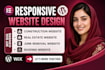 design roofing, construction, contractor and remodeling website with SEO