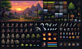 create pixel art, pixel characters, sprite sheets, indie game backgrounds