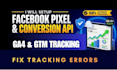 setup facebook pixel, meta conversion API, ga4 and GTM tracking