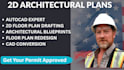 draw architectural house plans and 2d floor plan blueprints in autocad or dwg