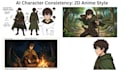 generate consistent 2d anime characters using ai