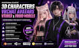 create 3d character models, vrchat avatars, vtuber and vroid models