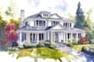 paint watercolor house portrait