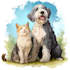 draw pet portrait into cartoon vector