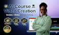 create ai course videos, script, ppt slides, full elearning course video editing