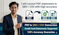 convert PDF bank statements to qbo or CSV for quickbooks online