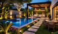 backyard landscape design, 3d landscape design, frontyard pergola rendering