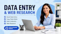 do data entry, copy paste, web research and excel work