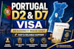prepare your portugal d2,d7 visa application and documents