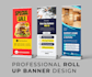 design professional roll up banner, retractable banner, retractable stand