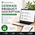 write professional product descriptions in german