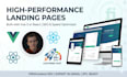 build high performance landing page with vue or react