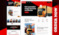 design courier logistics or transport website with real time tracking