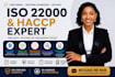 develop iso 22000 and haccp documents, food safety system and certification