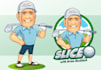 design retro cartoon mascot golf logo