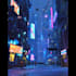 make a cyberpunk futuristic city art