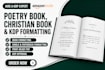 format poetry book, design poetry book, christian book formatting and ebook