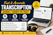 transcribe audio video to text in english with timestamps accurately and fast