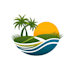 design beach landscape and lawn care logo