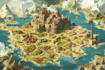 fantasy map illustration for map