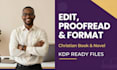 do christian book editing and formatting, proofreading, romance novel editor