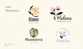 hand draw botanical logo illustration