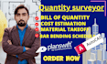 do construction cost estimation, material takeoff, and quantity surveying