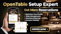 setup opentable, manage restaurant reservations, attract new customers