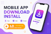 do mobile app promotion, 500 active user install, mobile app download