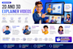 do 2d and 3d explainer videos, product animated explainers, character animation