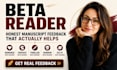 beta read critique and proof read your novel