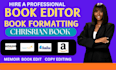 development edit, copy edit, book formatting, memoir book, christian book