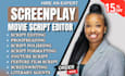 edit, proofread screenplay, movie script, TV series, film script, script editing
