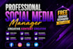 be your professional social media manager with custom graphics design