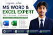do accurate data entry, exel work and word typing fast