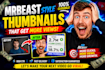design professional and clickable youtube thumbnails