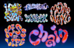 create y2k metallic chrome effect logo, custom font