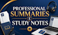 summarize texts, transcripts and create clear study notes