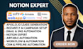 notion expert notion template notion dashboard project management and automation