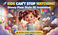 create disney pixar style 3d ai cartoon animation videos for kids