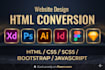 convert figma, PSD, xd to responsive HTML CSS bootstrap or tailwind