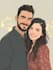 illustrate a fabulous couple portrait illustration