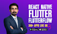 do ai mobile app development, react native, flutter and flutterflow app builder
