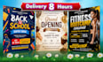 design a professional and creative flyer in 8 hours