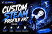 make you a custom steam profile art