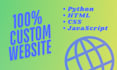 develop a custom website with a python backend via flask