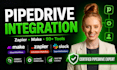 integrate pipedrive CRM with zapier, make, slack, mailchimp or third party tools