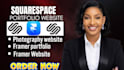 design squarespace portfolio website photography website framer website
