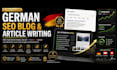 write an SEO optimized german blog post or article for your website