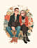 draw cute couple portraits